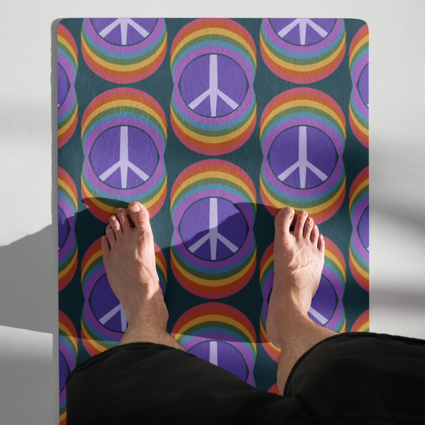 Rainbow Peace Yoga Mat