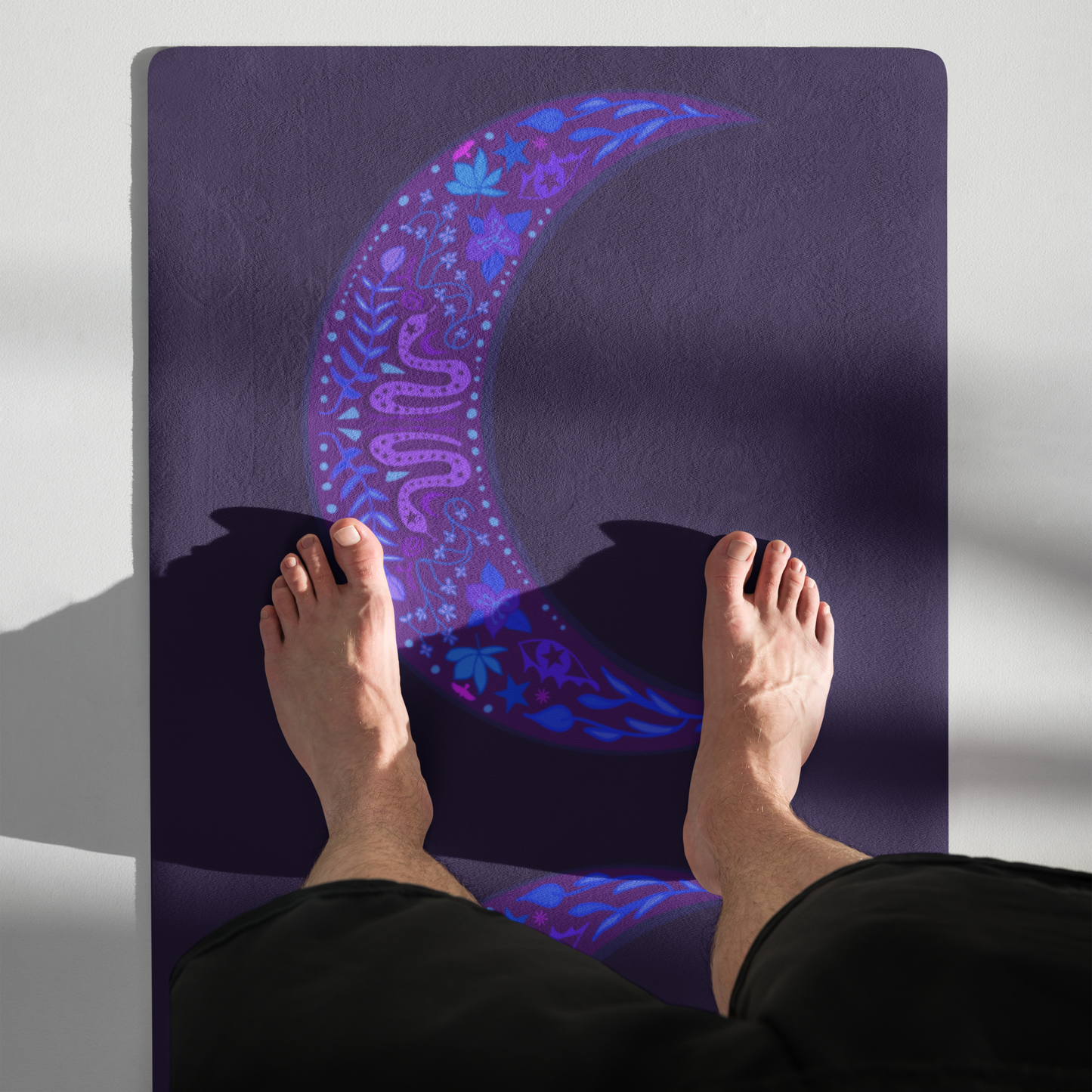 Serpent Moon Folk Art Yoga Mat